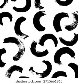 Abstract ink brush stroke background. Modern artistic texture created with expressive black brush strokes on white background. Minimalist vector illustration perfect for posters, branding, packaging