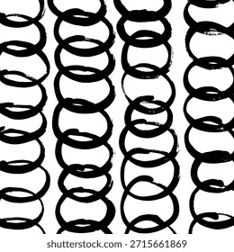 Plano de fundo abstrato do traçado do pincel de tinta. Textura artística moderna criada com traços de pincel preto expressivo em fundo branco. Ilustração de vetor minimalista perfeita para cartazes, marcas, embalagem