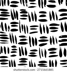 Abstract ink brush stroke background. Modern artistic texture created with expressive black brush strokes on white background. Minimalist vector illustration perfect for posters, branding, packaging