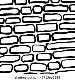 Abstract ink brush stroke background. Modern artistic texture created with expressive black brush strokes on white background. Minimalist vector illustration perfect for posters, branding, packaging