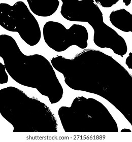 Fondo de trazo de pincel de tinta Abstractas. Textura artística moderna creada con pinceladas negras expresivas sobre fondo blanco. Ilustración vectorial minimalista perfecta para carteles, branding, packaging