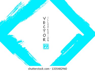 Abstract ink brush stroke on horizontal background. Japanese style. Vector illustration of grunge elements.