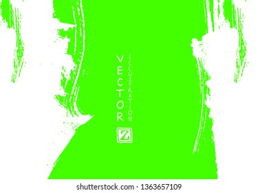 Abstract ink brush stroke on horizontal background. Japanese style. Vector illustration of grunge elements.