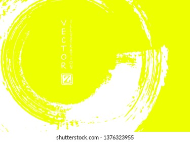 Abstract ink brush stroke on horizontal background. Japanese style. Vector illustration of grunge elements.