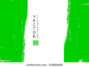 Abstract ink brush stroke on horizontal background. Japanese style. Vector illustration of grunge elements.