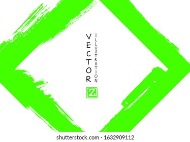 Abstract ink brush stroke on horizontal background. Japanese style. Vector illustration of grunge elements.