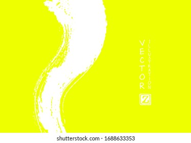 Abstract ink brush stroke on horizontal background. Japanese style. Vector illustration of grunge elements.