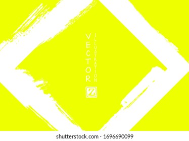 Abstract ink brush stroke on horizontal background. Japanese style. Vector illustration of grunge elements.