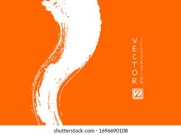 Pulso abstracto de pincel de tinta sobre fondo horizontal. Al estilo japonés. Ilustración vectorial de los elementos de grunge.