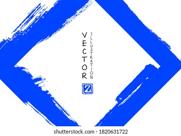 Abstract ink brush stroke on horizontal background. Japanese style. Vector illustration of grunge elements.