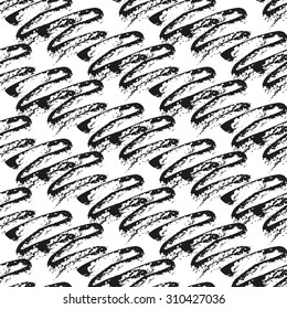 Abstract ink brush stroke seamless pattern.Scribble texture.Vector background