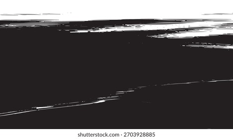 Abstract Ink Brush Stroke Texture Illustration, Black and White Artistic Design, Decorative Element for Creative Backgrounds and Graphic Projects, Modern and Minimalist Style
