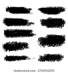 Abstract Ink Brush Strokes Set