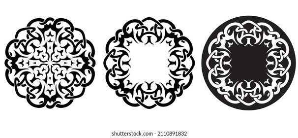 Abstraktes Ink Clover Shape Rosette Design 