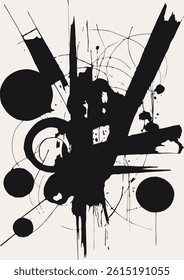 Abstract Ink Composition with Geometric Shapes
