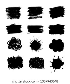 Abstract ink design. Brush collection. Emotional art