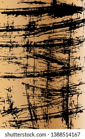 Abstract ink drawing on gradient background. Vector.