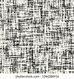 Abstract Ink Drawn Criss Cross Textured Distressed Background. Seamless Pattern. 