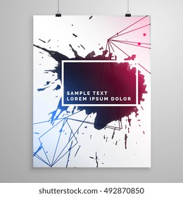 abstract ink drop flyer poster template