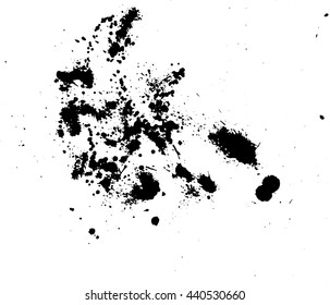 Abstract ink drops background. Black and white vector grunge texture.