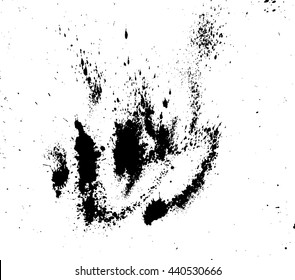Abstract ink drops background. Black and white vector grunge texture.