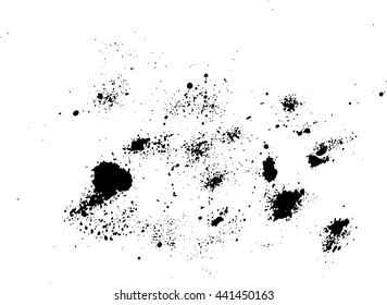 Abstract ink drops background. Black and white vector grunge texture.