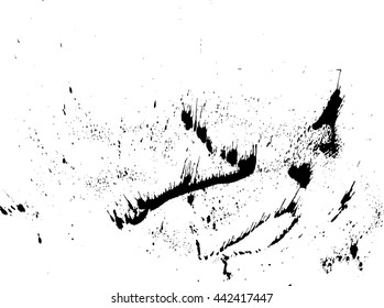 Abstract ink drops background. Black and white vector grunge texture.