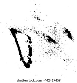 Abstract ink drops background. Black and white vector grunge texture.