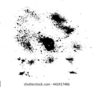 Abstract ink drops background. Black and white vector grunge texture.