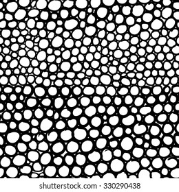 Abstract ink effect circles. Seamless pattern.
