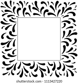 Abstract ink frame. Vector template photo frame or card for your picture. Art graphics for celebration decoration, party,  carnival design invitation, gift card, flyer, brochure, poster. eps 10