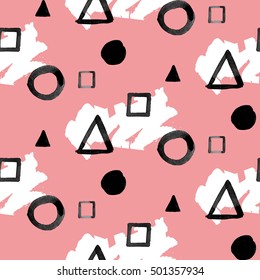 abstract ink geometric pattern pink background