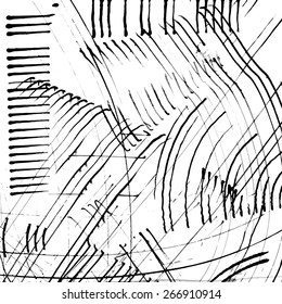Abstract ink grunge texture vector on white background