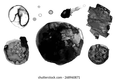 Abstract ink grunge texture vector on white