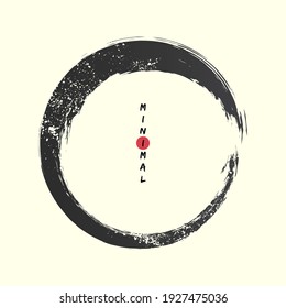 Abstrakter Farbfleck in japanischem Design. Vintage Circle Panner.