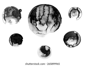 Abstract ink paint texture vector on white background 