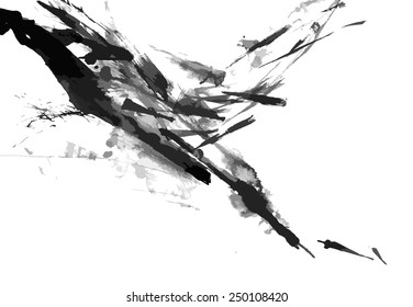 Abstract ink paint vector background on white