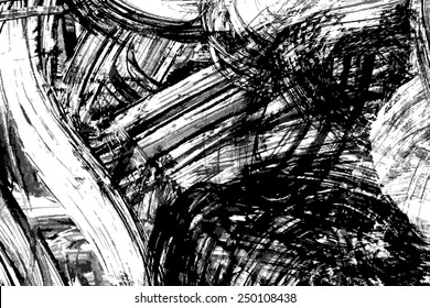 Abstract ink painted vector background on white