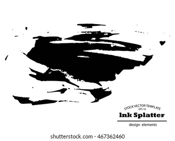 Abstract Ink splash background, grunge vector design template - paint brush