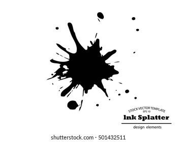 Abstract Ink splash background, grunge vector design template - paint brush