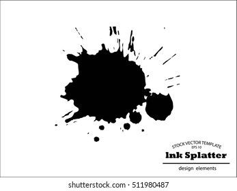 Abstract Ink splash background, grunge vector design template - paint brush