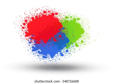 Abstract Ink splash background, grunge vector design template - paint brush