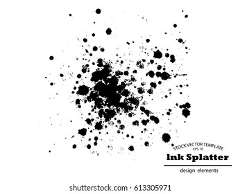 Abstract Ink splash background, grunge vector design template - paint brush