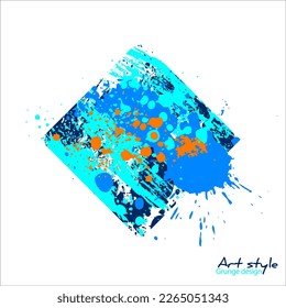 Abstrakter Farbspritzer, bunter Flecken, Tropfen und Pinselstriche, einzeln auf weißem Hintergrund. Vektorgrafik, Design-Vorlage