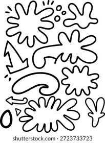 Ilustración de Doodle de salpicadura de tinta Abstractas