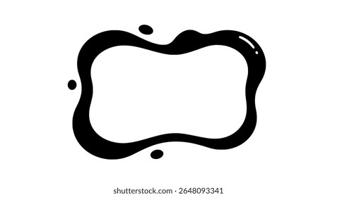 Abstract ink splash frame with comic bubble-like border - vector icons or decorative elements for branding, packaging, or layout design