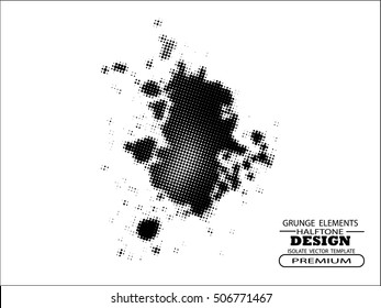 Abstract Ink splash halftone background, grunge vector design template - paint brush