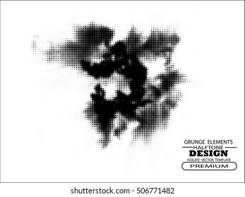 Abstract Ink splash halftone background, grunge vector design template - paint brush