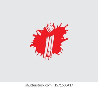 Abstract ink splash I letter logo,  flat splatter design.