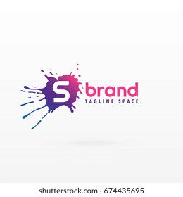 Abstract Ink Splash Logo Concept Template For Letter S